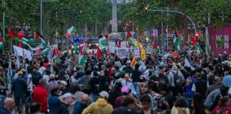 Protestas en Barcelona por la detención de dos activistas de la Flotilla Protestas en Barcelona por la detención de dos activistas de la Flotilla