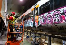 Renfe acelera la limpieza de grafitis con un nuevo disolvente y ampliará los puntos de actuación en Catalunya Renfe acelera la limpieza de grafitis con un nuevo disolvente y ampliará los puntos de actuación en Catalunya