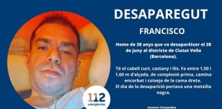 Buscan a un hombre de 38 años desaparecido en el distrito de Ciutat Vella Buscan a un hombre de 38 años desaparecido en el distrito de Ciutat Vella