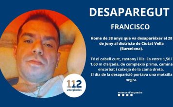 Buscan a un hombre de 38 años desaparecido en el distrito de Ciutat Vella Buscan a un hombre de 38 años desaparecido en el distrito de Ciutat Vella