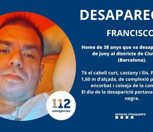 Buscan a un hombre de 38 años desaparecido en el distrito de Ciutat Vella Buscan a un hombre de 38 años desaparecido en el distrito de Ciutat Vella