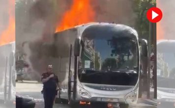 Se incendia un autocar en la rambla de Guipúzcoa sin dejar heridos Se incendia un autocar en la rambla de Guipúzcoa sin dejar heridos