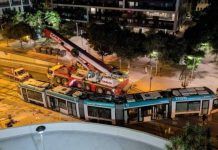 Accidente en Sant Just: un tranvía descarrila tras chocar con un coche Accidente en Sant Just un tranvía descarrila tras chocar con un coche