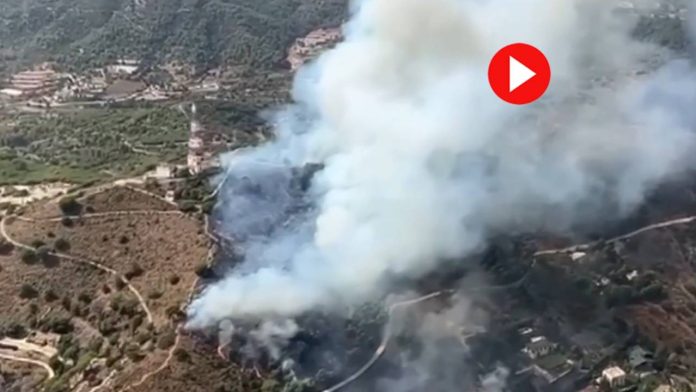 Así se ve desde el aire el incendio forestal de Collserola