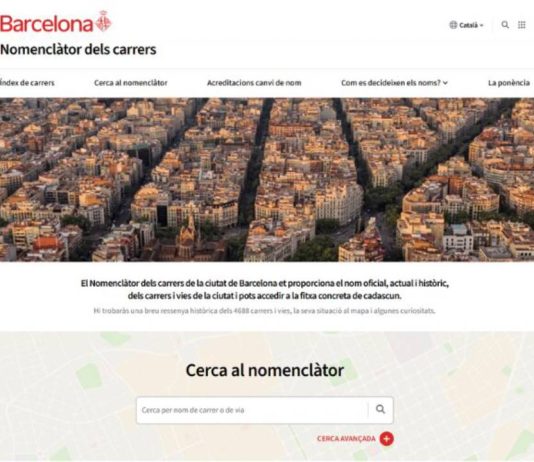 Barcelona estrena nueva web del nomenclátor con 4.600 calles Barcelona estrena nueva web del nomenclátor con 4.600 calles