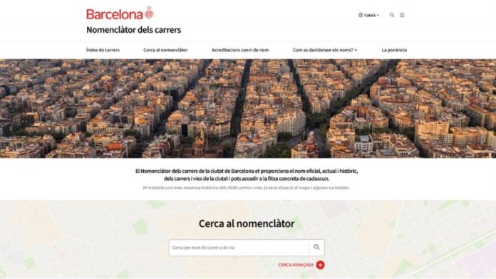 Barcelona estrena nueva web del nomenclátor con 4.600 calles