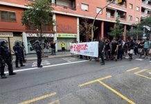 Protesta antifascista ante el mitin de Abascal en Barcelona Protesta antifascista ante el mitin de Abascal en Barcelona