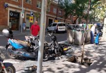Siete contenedores arden en una nueva oleada en el Guinardó Siete contenedores arden en una nueva oleada en el Guinardó