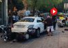 Un conductor de 83 años embiste cuatro motos en Pedralbes Un conductor de 83 años embiste cuatro motos en Pedralbes