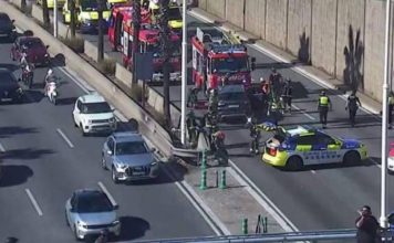 Un herido grave tras un accidente en la ronda de Dalt de Barcelona Un herido grave tras un accidente en la ronda de Dalt de Barcelona