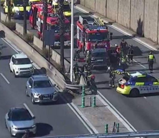 Un herido grave tras un accidente en la ronda de Dalt de Barcelona Un herido grave tras un accidente en la ronda de Dalt de Barcelona