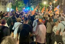 Manifestación en Barcelona por el noveno aniversario del 1-O