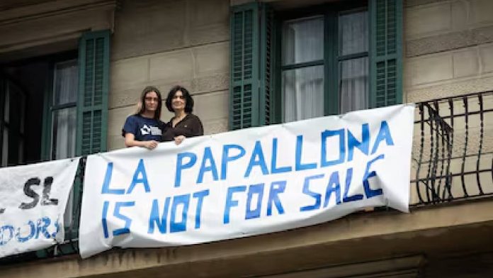 Huelga de alquileres en el Bloc Papallona de Barcelona